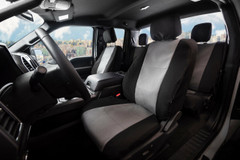 Waterproof CORDURA® seat covers - Black with Gray Inserts in 2018 F-150 Supercab